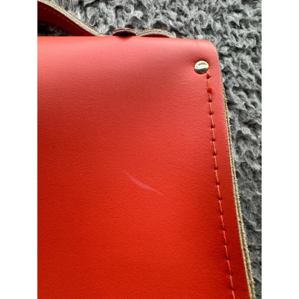 The Cambridge Satchel Company Fluoro Orange Leather Satchel Crossbody Bag